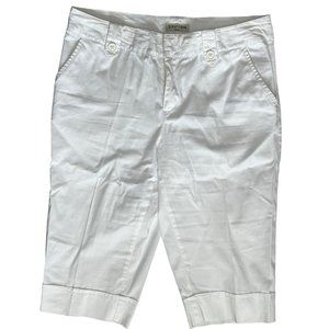 St. John's Bay Petite White High Rise Bermuda Shorts Womens Petite Size 8P 1450